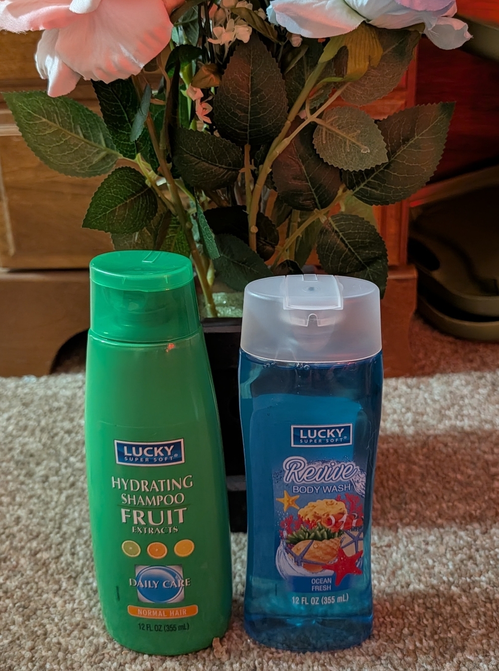 2:Lot Lucky Brand Revive Body Wash - Ocean Fresh Blue-Hydratingb Shampoo Fruit
